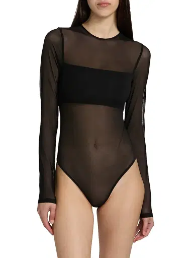 Alice + Olivia Women's Bandeau Sheer Bodysuit | Thumbnail 6 Alice + Olivia Women's Bandeau Sheer Bodysuit | Thumbnail 6