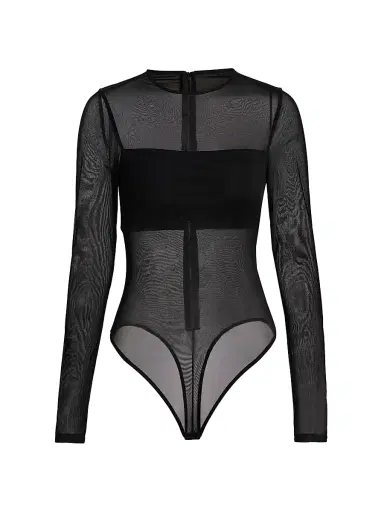 Alice + Olivia Women's Bandeau Sheer Bodysuit | Thumbnail 1 Alice + Olivia Women's Bandeau Sheer Bodysuit | Thumbnail 1