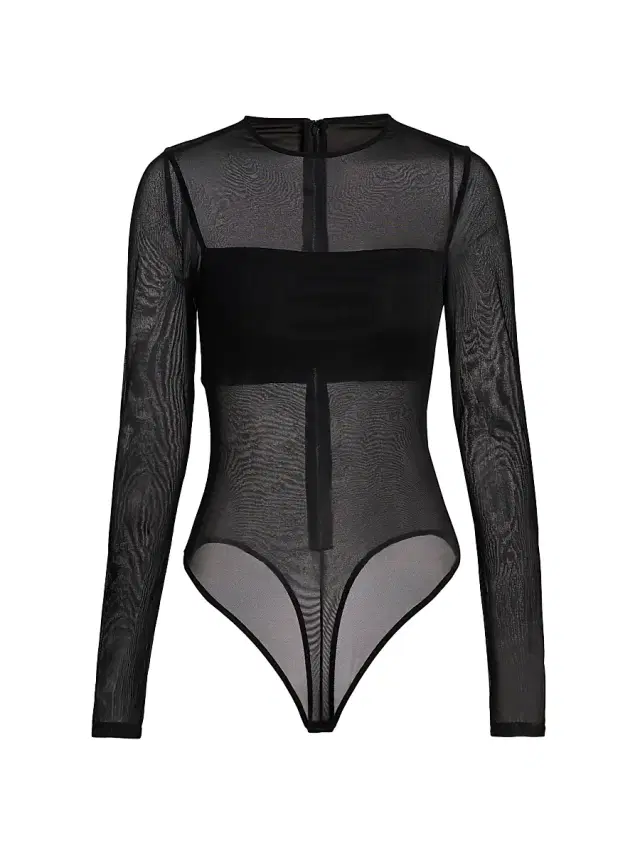 ALICE + OLIVIA Women's Bandeau Sheer Bodysuit - Black