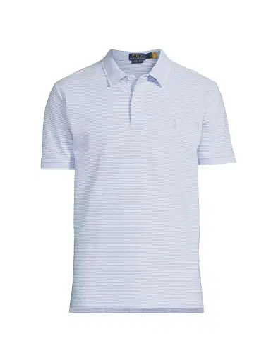 Polo Ralph Lauren Men's Classic-Fit Striped Soft Cotton Polo Shirt - Office Blue White - Size XXL | Thumbnail 1