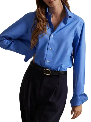 Polo Ralph Lauren Men's Classic Fit Poplin Button-Front Shirt - Harbor Island Blue - Size XXL | Thumbnail 4