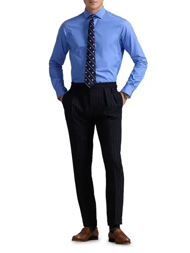 Polo Ralph Lauren Men's Classic Fit Poplin Button-Front Shirt - Harbor Island Blue - Size XXL | Thumbnail 1