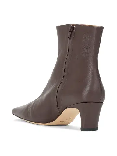 Staud Women's Wally Leather Ankle Boots - Espresso | Thumbnail 3