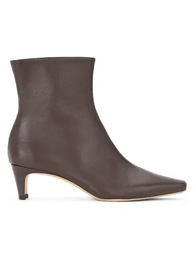 Staud Women's Wally Leather Ankle Boots - Espresso | Thumbnail 1