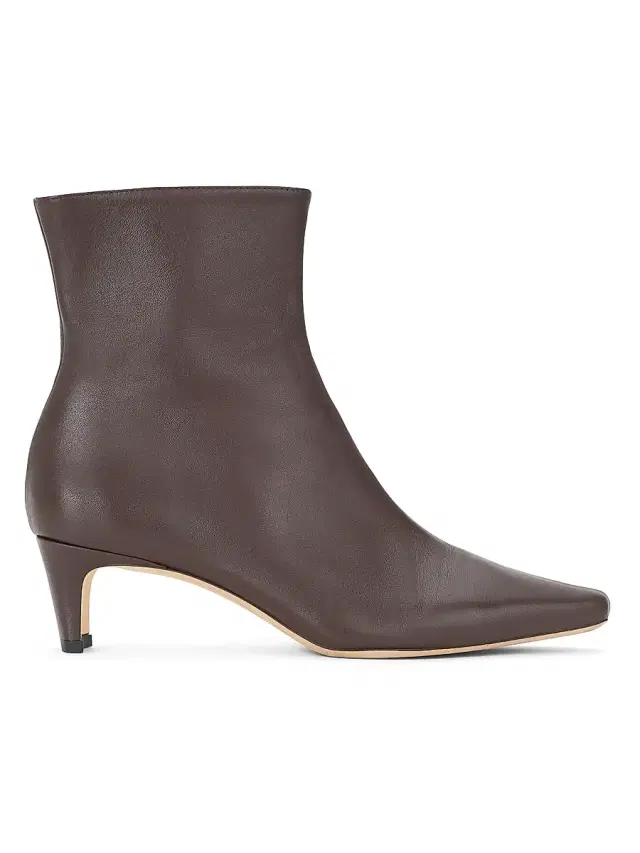 Staud Women's Wally Leather Ankle Boots - Espresso
