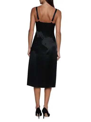 L'AGENCE Women's Fenna Lace Applique Silk Slipdress - Black | Thumbnail 5 L'AGENCE Women's Fenna Lace Applique Silk Slipdress - Black | Thumbnail 5