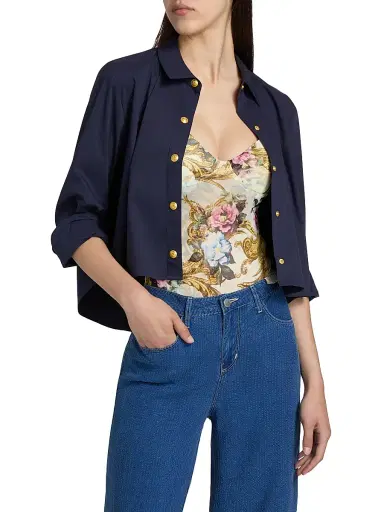 L'Agence Women's Cosette Crop Hi-Low Shirt | Thumbnail 3 L'Agence Women's Cosette Crop Hi-Low Shirt | Thumbnail 3