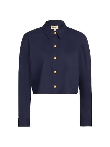 L'Agence Women's Cosette Crop Hi-Low Shirt | Thumbnail 1 L'Agence Women's Cosette Crop Hi-Low Shirt | Thumbnail 1
