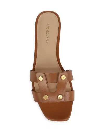 Veronica Beard Women's Via Slide Leather Sandals - Honey | Thumbnail 4