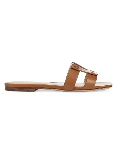 Veronica Beard Women's Via Slide Leather Sandals - Honey | Thumbnail 1