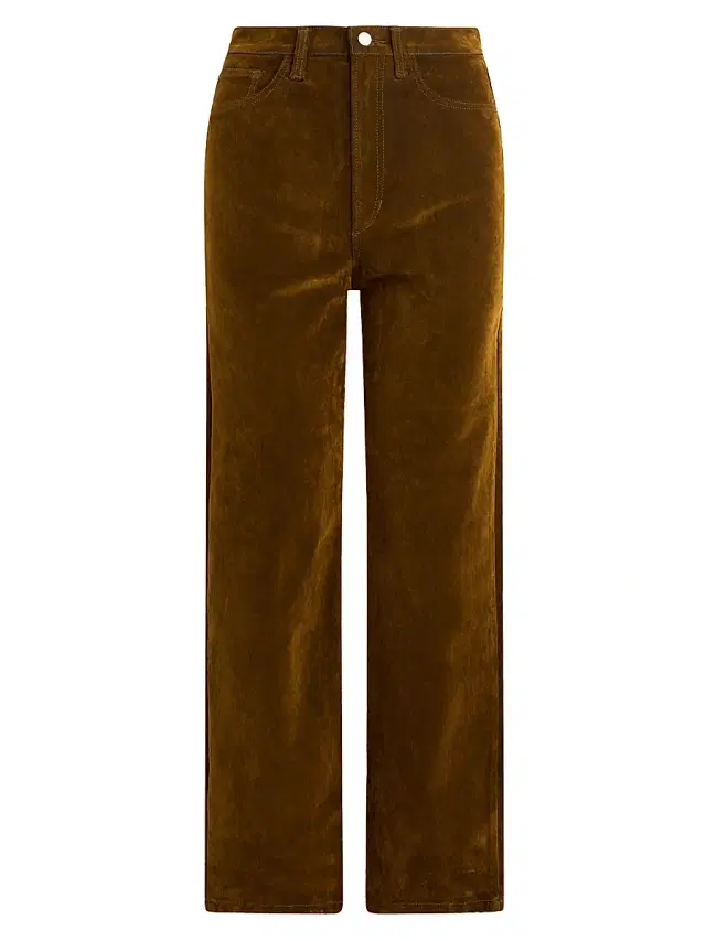Joe's Jeans Women's Margot Straight-Leg Velvet Pants - Bronze Brown