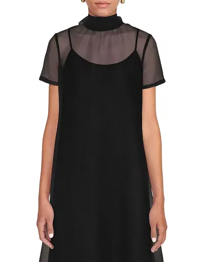 Staud Women's Calluna Bow-Back Organza Gown - Black - Size XS | Thumbnail 6