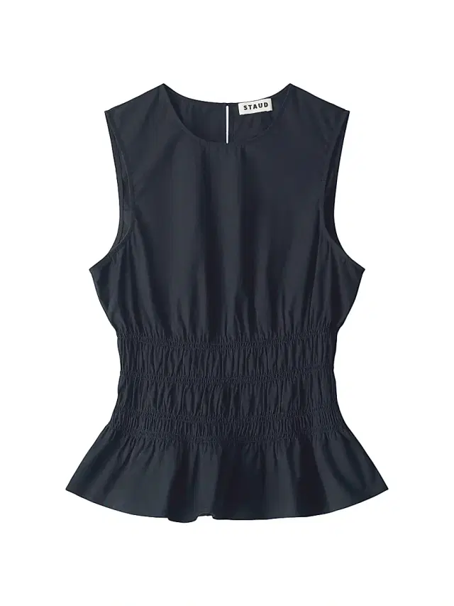 Staud Women's Culver Stretch-Cotton Peplum Top - Black