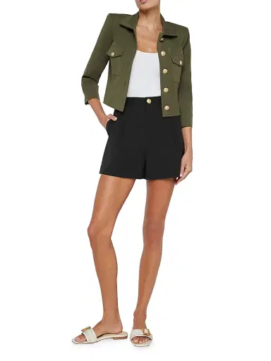L'AGENCE Women's Saige Safari Shorts - Black | Thumbnail 2 L'AGENCE Women's Saige Safari Shorts - Black | Thumbnail 2