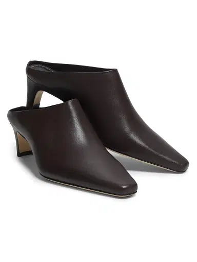Staud Women's Wally 55MM Leather Mules - Espresso - Size 10 | Thumbnail 2