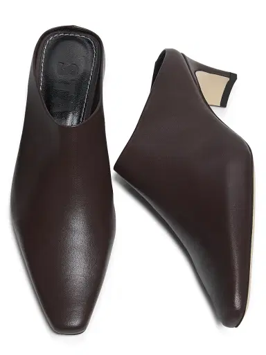 Staud Women's Wally 55MM Leather Mules - Espresso - Size 10 | Thumbnail 4
