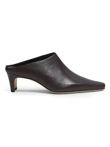 Staud Women's Wally 55MM Leather Mules - Espresso - Size 10 | Thumbnail 1