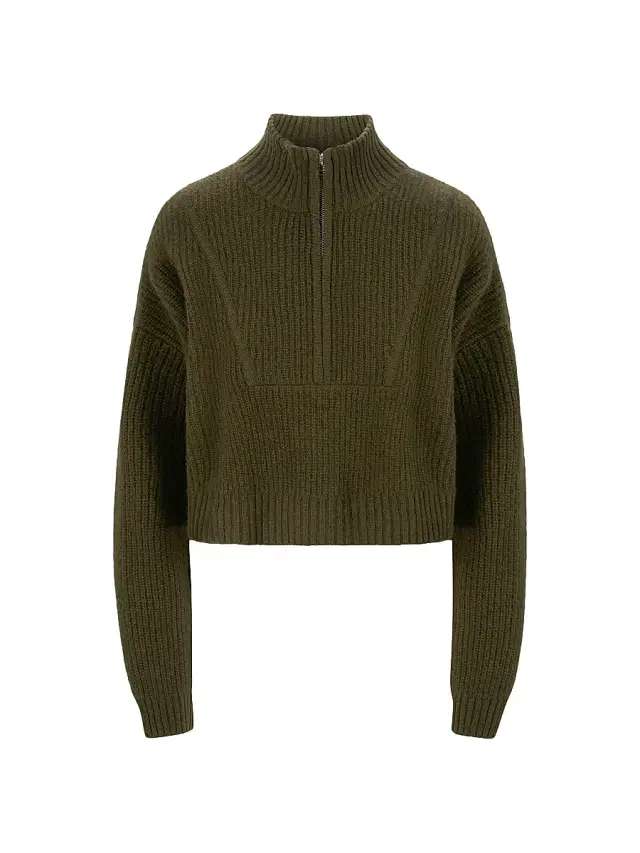 Staud Women's Hampton Cashmere Crop Sweater - Olive