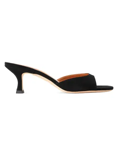 Staud Women's Brigitte 55MM Suede Mules - Black - Size 11 | Thumbnail 1 Staud Women's Brigitte 55MM Suede Mules - Black - Size 11 | Thumbnail 1
