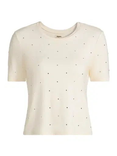 L'Agence Women's Stormy Embellished T-Shirt | Thumbnail 1