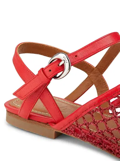 Staud Women's Rete Paper Net Sandals - Red Netting - Size 11 | Thumbnail 5