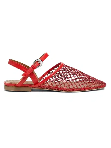 Staud Women's Rete Paper Net Sandals - Red Netting - Size 11 | Thumbnail 1