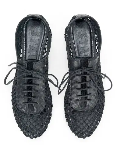 Staud Women's Kit Open-Knit Cotton Low-Top Sneakers | Thumbnail 4