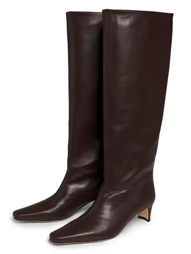 Staud Women's Wally Leather Knee-High Boots - Espresso | Thumbnail 2