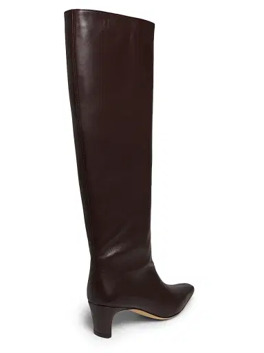 Staud Women's Wally Leather Knee-High Boots - Espresso | Thumbnail 3