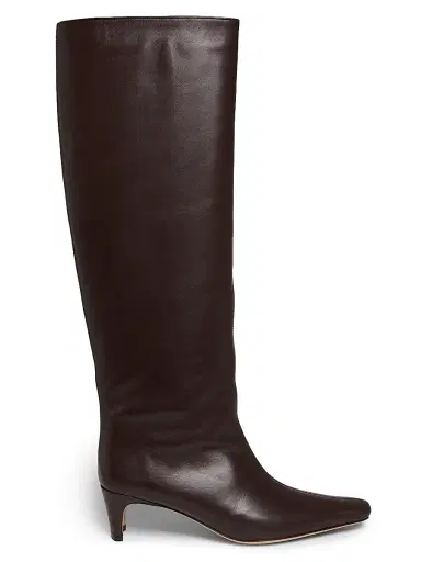 Staud Women's Wally Leather Knee-High Boots - Espresso | Thumbnail 1