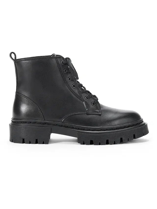 Staud Women's Henry Leather Combat Boots - Black