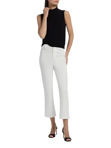 L'AGENCE Women's Ketra Baby Bootcut Crop Trousers - White | Thumbnail 2 L'AGENCE Women's Ketra Baby Bootcut Crop Trousers - White | Thumbnail 2