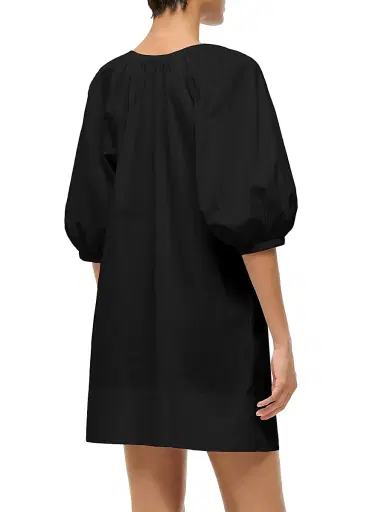 Staud Women's Vincent Cotton Poplin Minidress - Black - Size XL | Thumbnail 5