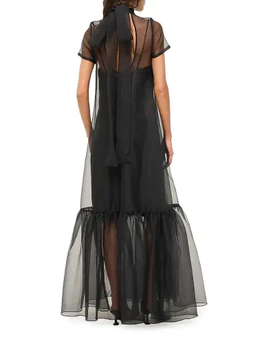 Staud Women's Calluna Organza Maxi Dress - Black - Size Medium | Thumbnail 4 Staud Women's Calluna Organza Maxi Dress - Black - Size Medium | Thumbnail 4