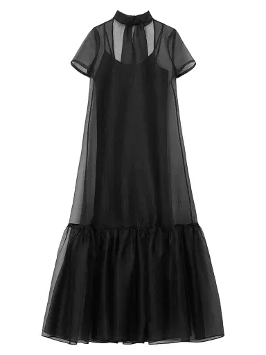 Staud Women's Calluna Organza Maxi Dress - Black - Size Medium | Thumbnail 1 Staud Women's Calluna Organza Maxi Dress - Black - Size Medium | Thumbnail 1