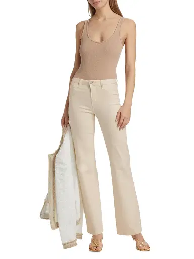 L'Agence Women's Nica Scoopneck Rib-Knit Bodysuit - Cappuccino - Size XL | Thumbnail 2 L'Agence Women's Nica Scoopneck Rib-Knit Bodysuit - Cappuccino - Size XL | Thumbnail 2