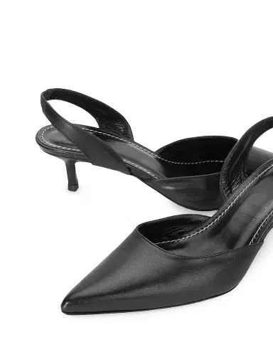 Staud Women's Sebastian 40MM Leather Slingback Pumps - Black - Size 9 | Thumbnail 5 Staud Women's Sebastian 40MM Leather Slingback Pumps - Black - Size 9 | Thumbnail 5