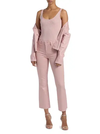 L'Agence Women's Nica Scoopneck Rib-Knit Bodysuit - Pale Rose | Thumbnail 2 L'Agence Women's Nica Scoopneck Rib-Knit Bodysuit - Pale Rose | Thumbnail 2