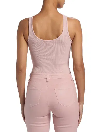 L'Agence Women's Nica Scoopneck Rib-Knit Bodysuit - Pale Rose | Thumbnail 5 L'Agence Women's Nica Scoopneck Rib-Knit Bodysuit - Pale Rose | Thumbnail 5