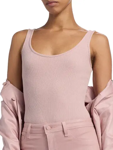 L'Agence Women's Nica Scoopneck Rib-Knit Bodysuit - Pale Rose | Thumbnail 7 L'Agence Women's Nica Scoopneck Rib-Knit Bodysuit - Pale Rose | Thumbnail 7