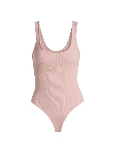 L'Agence Women's Nica Scoopneck Rib-Knit Bodysuit - Pale Rose | Thumbnail 1 L'Agence Women's Nica Scoopneck Rib-Knit Bodysuit - Pale Rose | Thumbnail 1