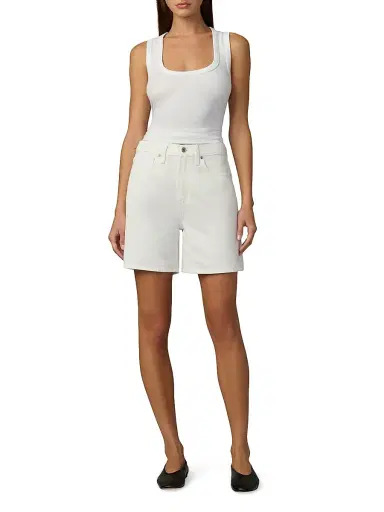 Joe's Jeans Women's The U-Neck Cotton-Blend Tank - Optic White | Thumbnail 2