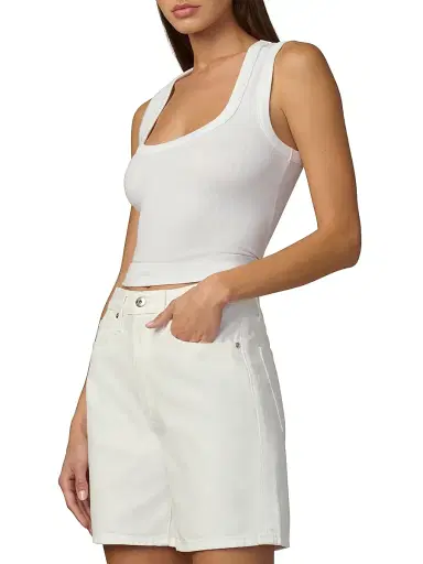 Joe's Jeans Women's The U-Neck Cotton-Blend Tank - Optic White | Thumbnail 4