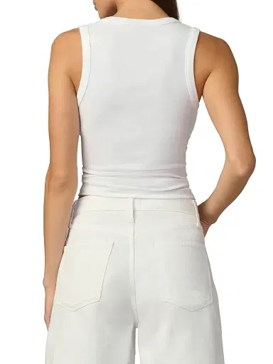Joe's Jeans Women's The U-Neck Cotton-Blend Tank - Optic White | Thumbnail 5