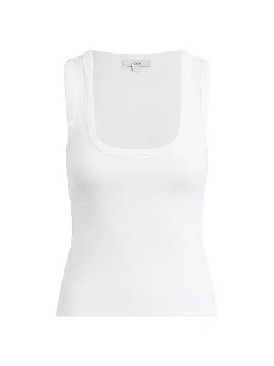 Joe's Jeans Women's The U-Neck Cotton-Blend Tank - Optic White | Thumbnail 1