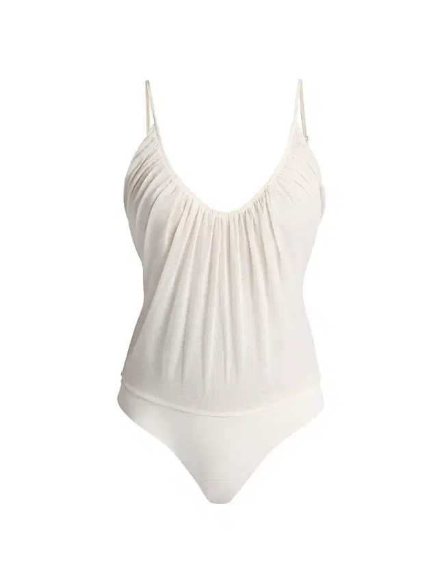 L'AGENCE Women's Gelina Rusched Bodysuit - Vintage White