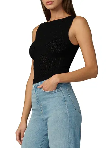 Joe's Jeans Women's Crochet Boatneck Tank | Thumbnail 4 Joe's Jeans Women's Crochet Boatneck Tank | Thumbnail 4
