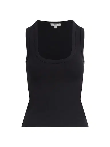 Joe's Jeans Women's The U-Neck Cotton-Blend Tank - Black | Thumbnail 1