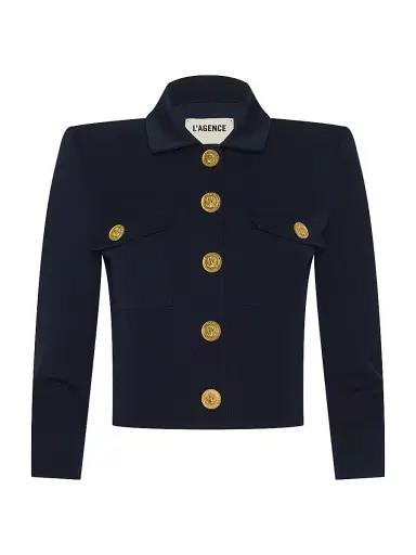 L'Agence Women's Kumi Twill Crop Jacket | Thumbnail 1 L'Agence Women's Kumi Twill Crop Jacket | Thumbnail 1