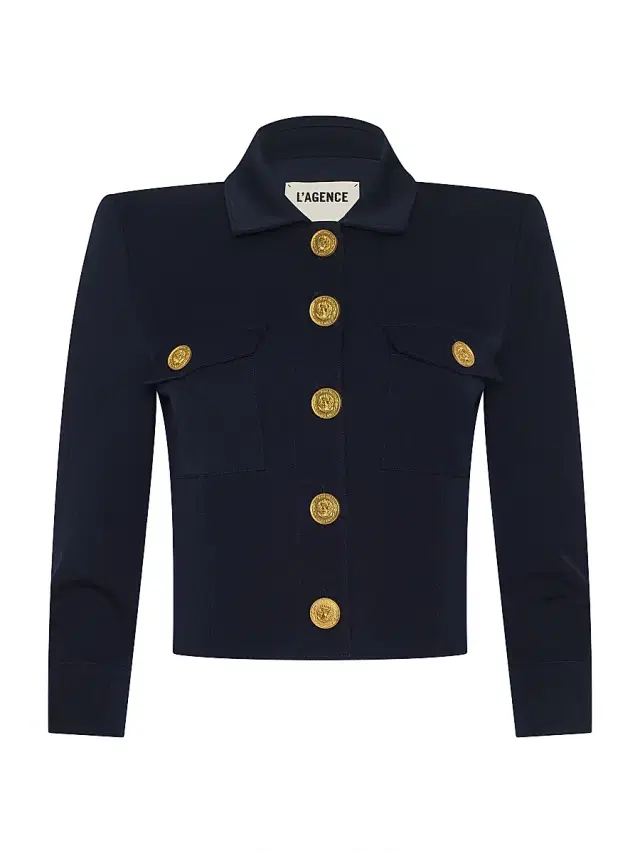 L'AGENCE Women's Kumi Twill Crop Jacket - Midnight